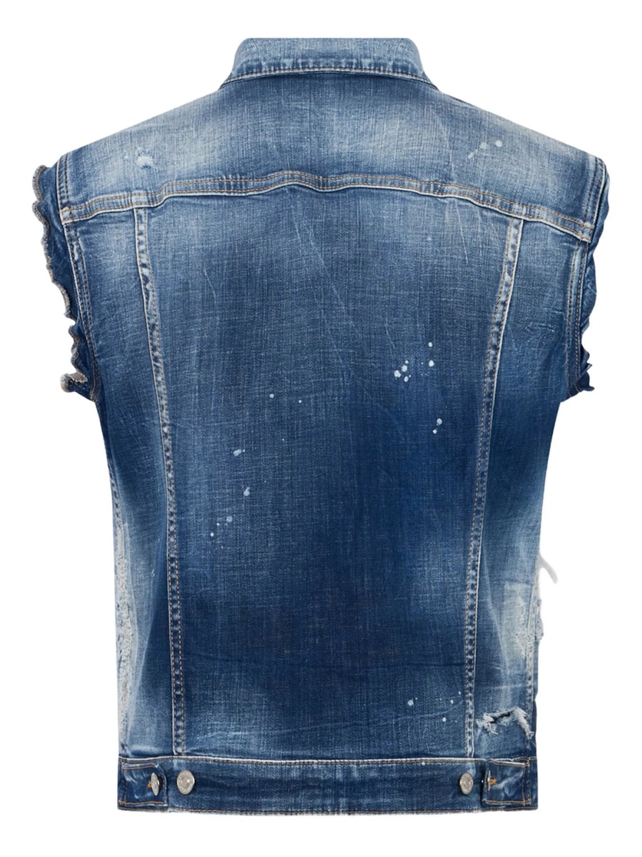 Dsquared2 Dsquared2 Medium Side By Side Wash Classic Vest, view 2
