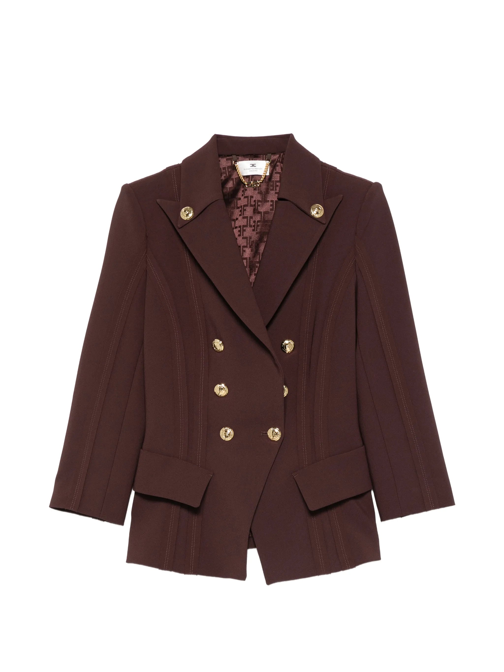 Elisabetta Franchi Elisabetta Franchi Jacket In Double Layer Stretch Crêpe Fabric With Raw-edge Trims