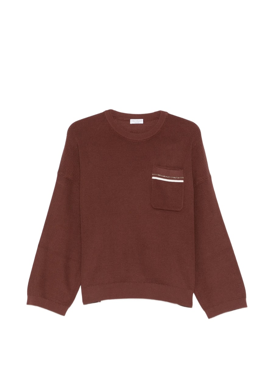 Brunello Cucinelli Brunello Cucinelli Patch Pocket Ribbed Knit Sweater