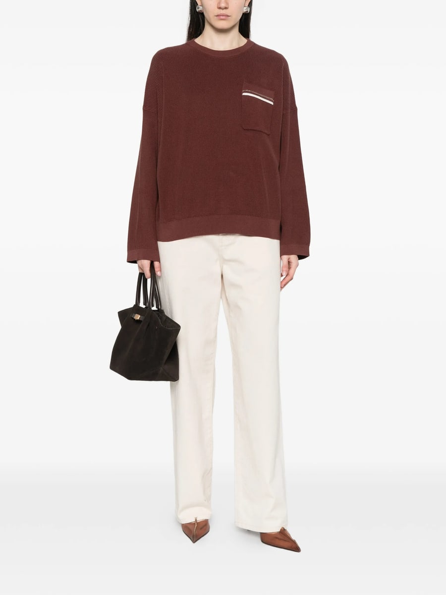 Brunello Cucinelli Brunello Cucinelli Patch Pocket Ribbed Knit Sweater, view 2