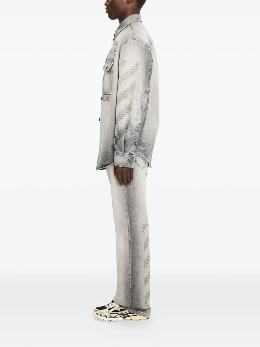 Off-White Off-white Diagonals-print Denim Jacket, view 3