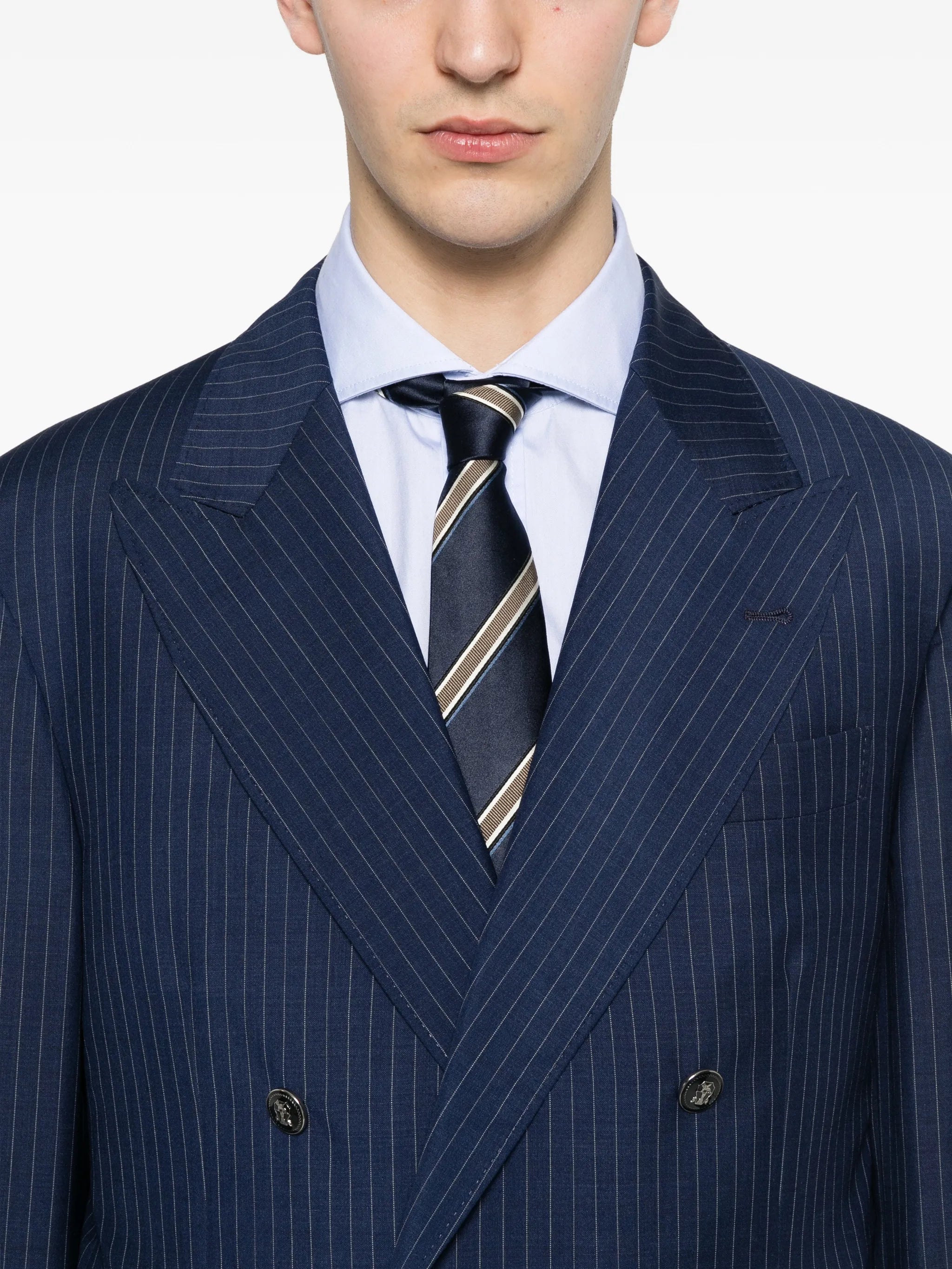 Brunello Cucinelli Brunello Cucinelli Pinstripe Double-breasted Blazer, view 2