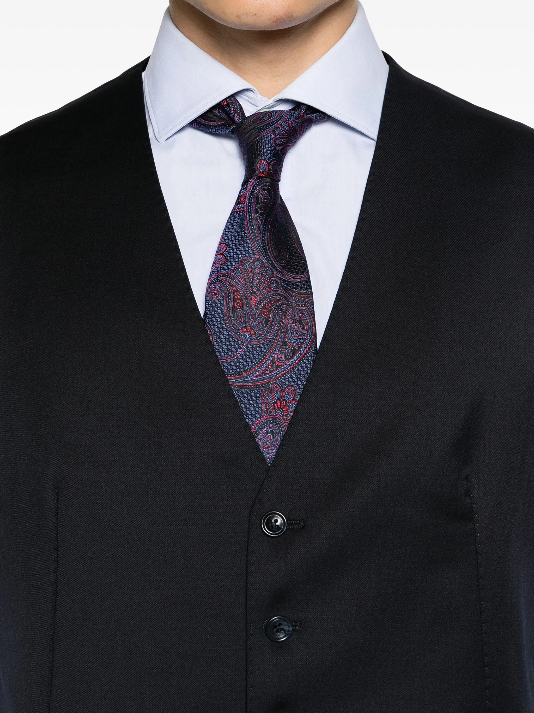 Tagliatore Tagliatore Panelled Virgin Wool Waistcoat, view 2