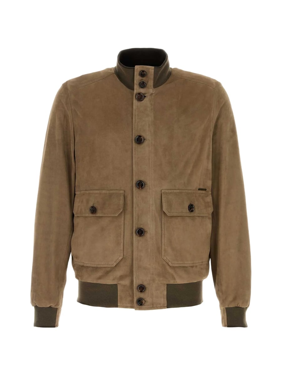 Moorer Moorer Carlos Button-up Suede Bomber Jacket