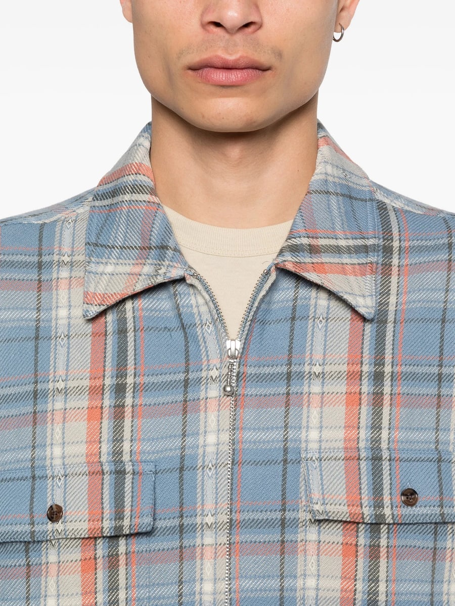Awake Awake Rivington Checked Zip Shirt, view 5