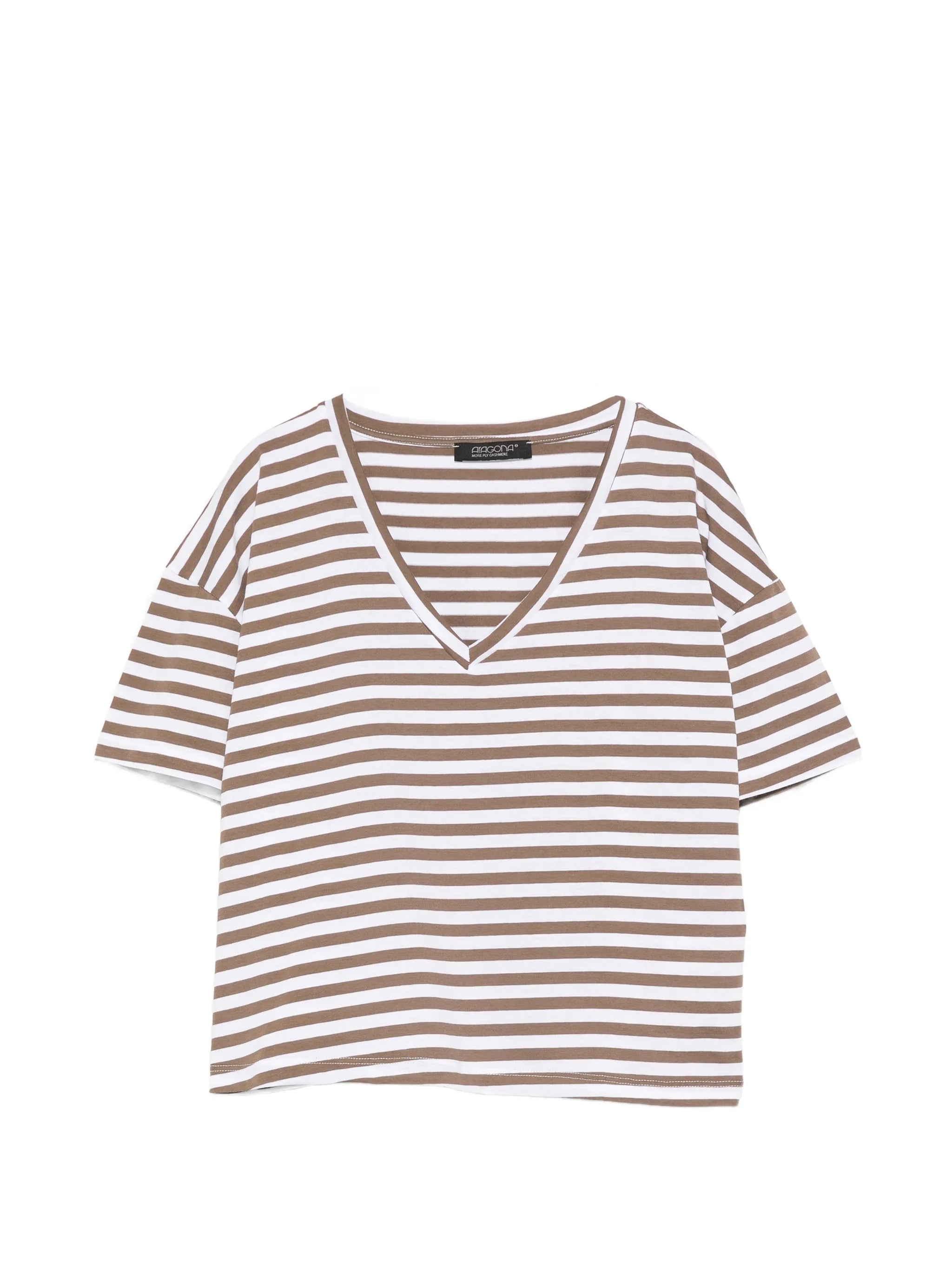 Aragona Aragona Striped V-neck T-shirt