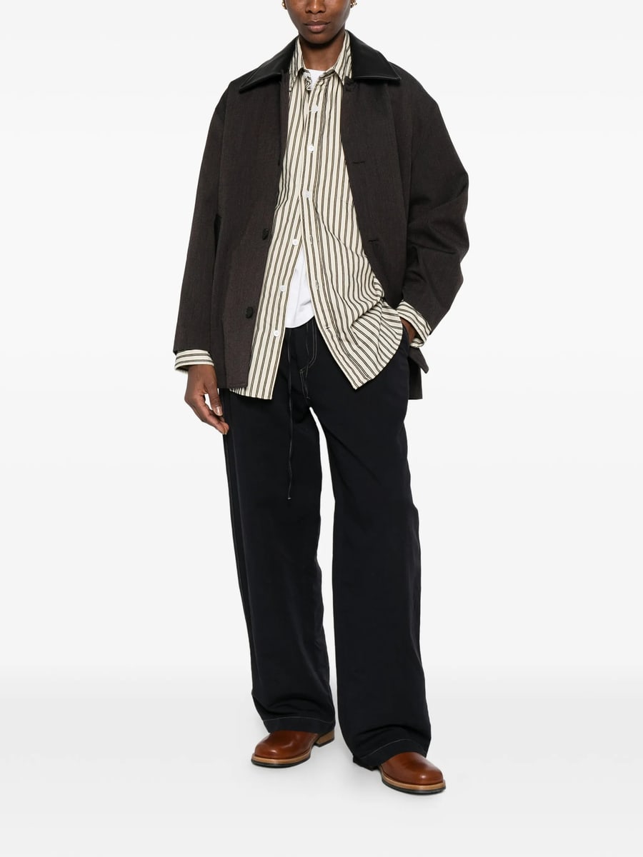 Studio Nicholson Studio Nicholson Leather-collar Coat, view 3