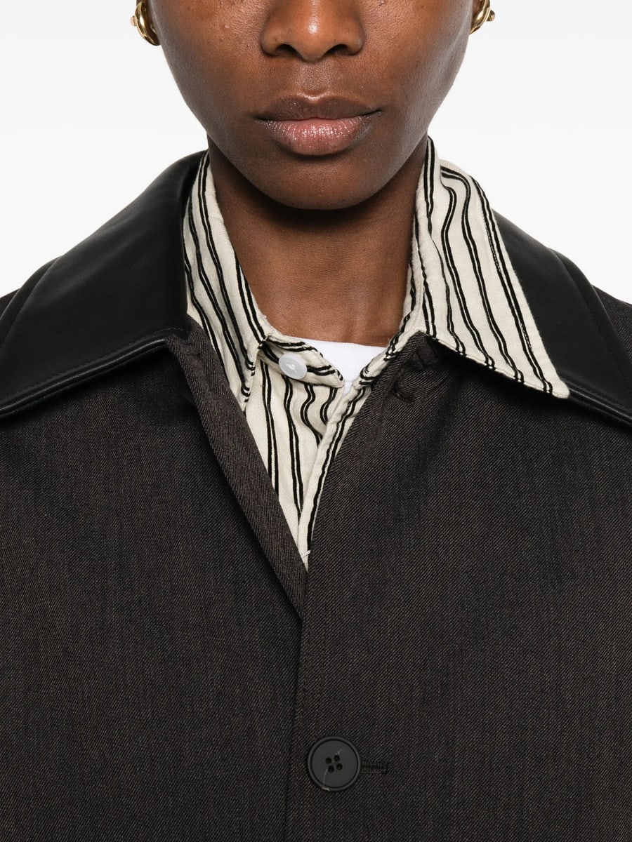 Studio Nicholson Studio Nicholson Leather-collar Coat, view 4