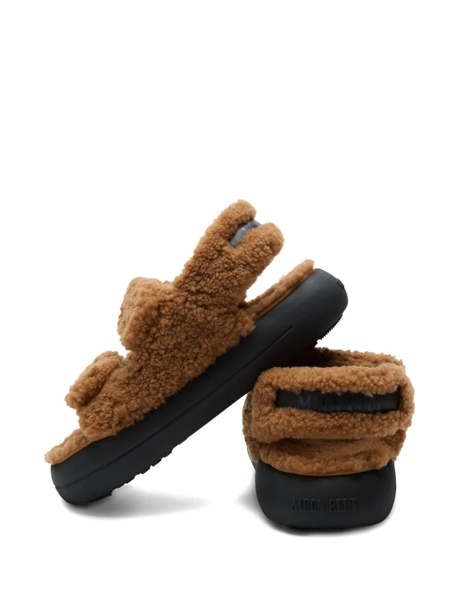 Moonboot Moonboot Shearling Brown Sandals, view 3