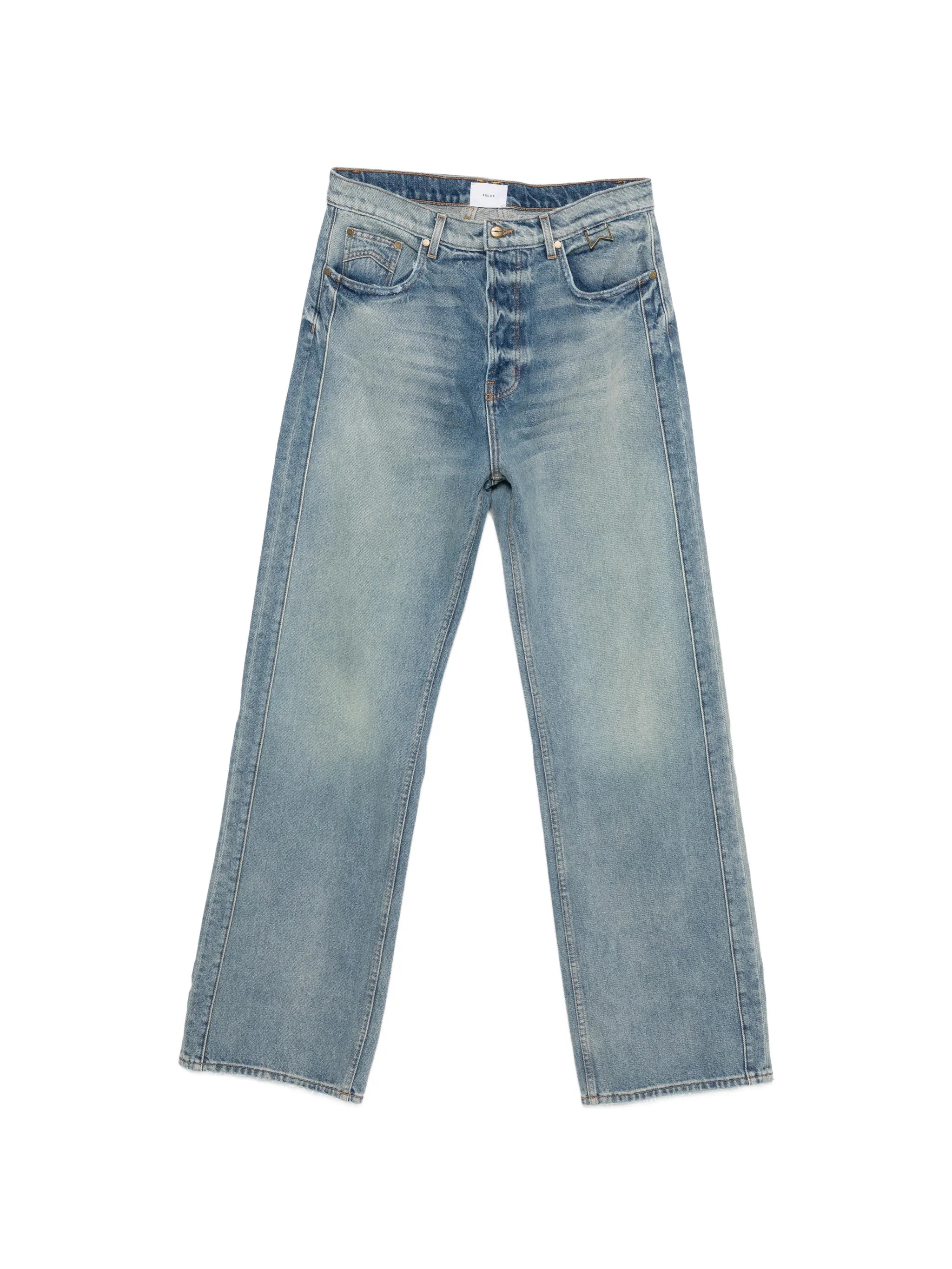 Rhude Rhude Washed-effect Straight Jeans