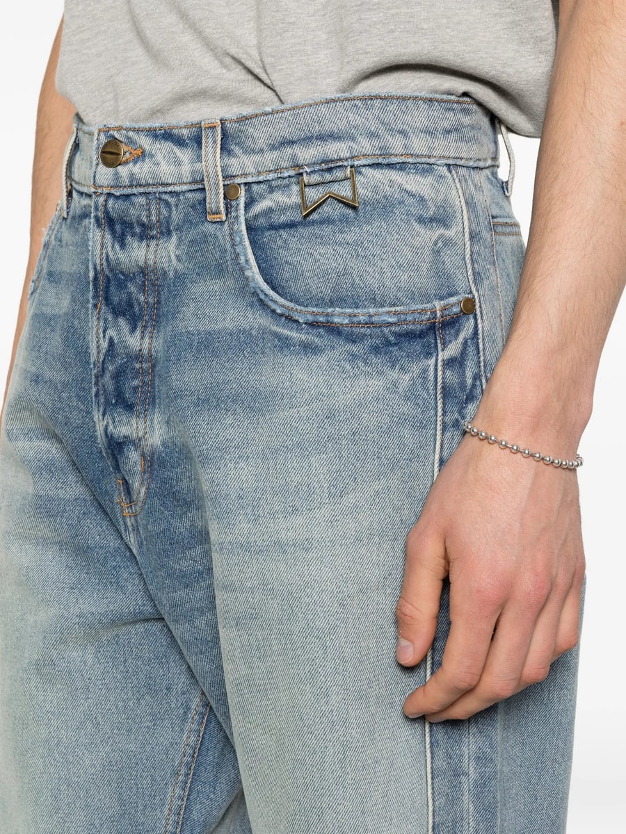 Rhude Rhude Washed-effect Straight Jeans, view 4