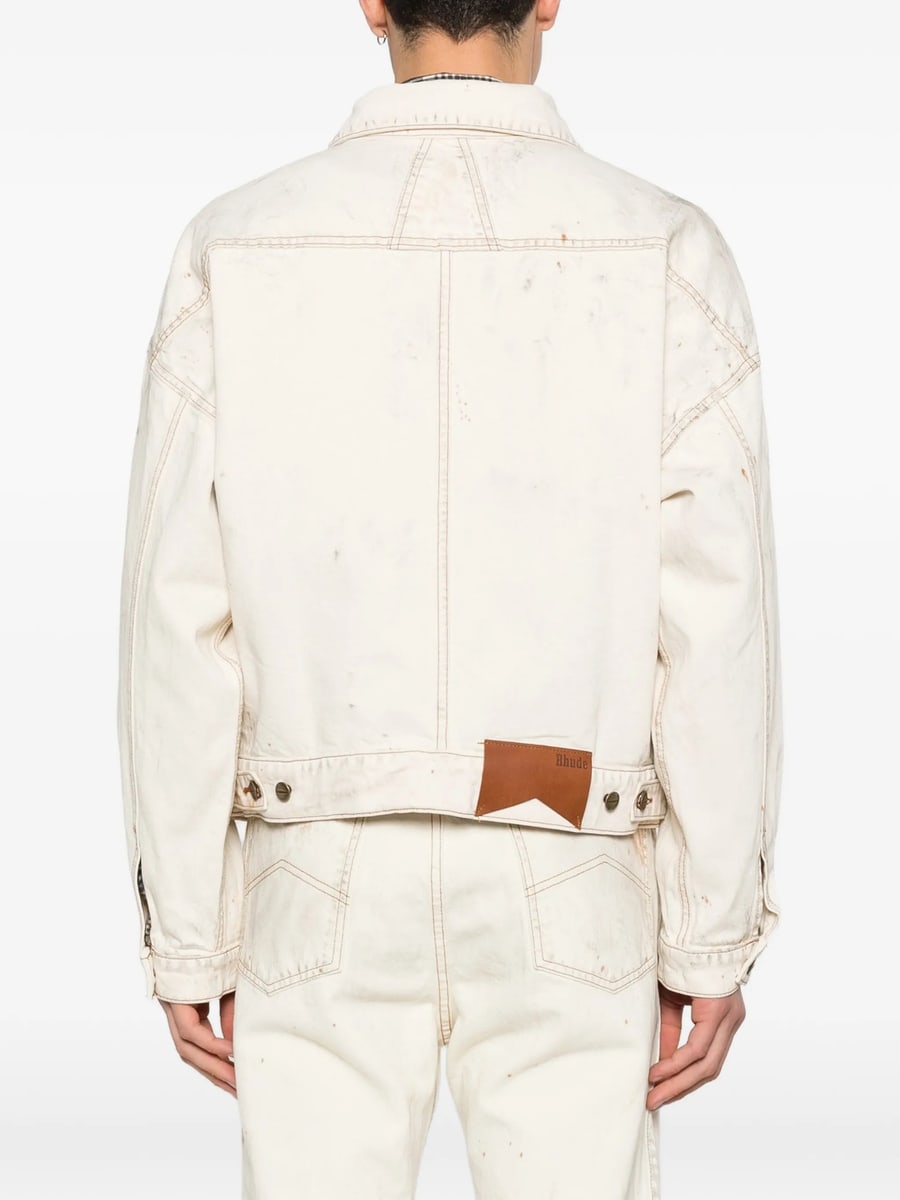 Rhude Rhude Distressed Denim Jacket, view 5