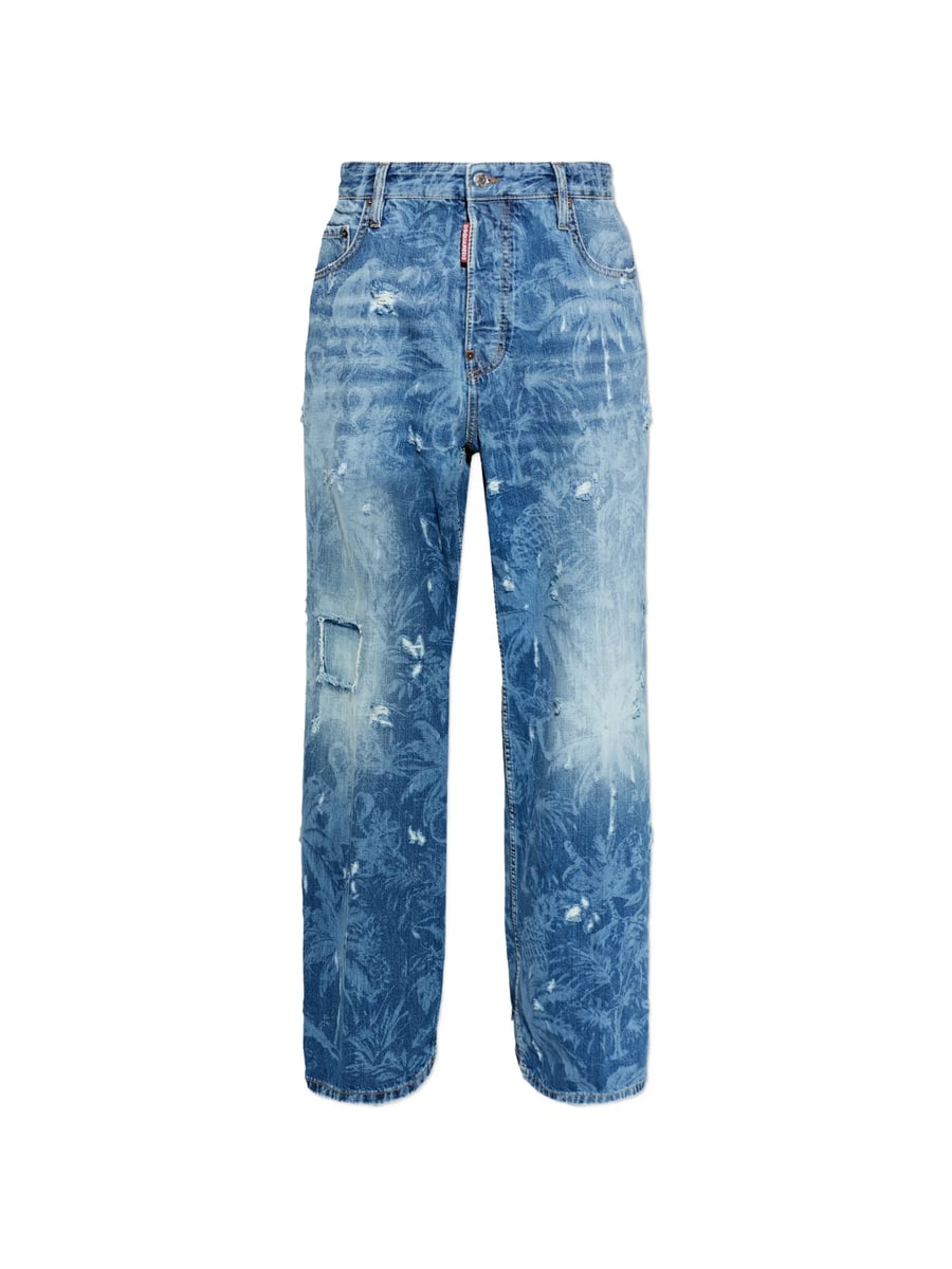 Dsquared2 Dsquared2 Ripped Palm-print Jeans