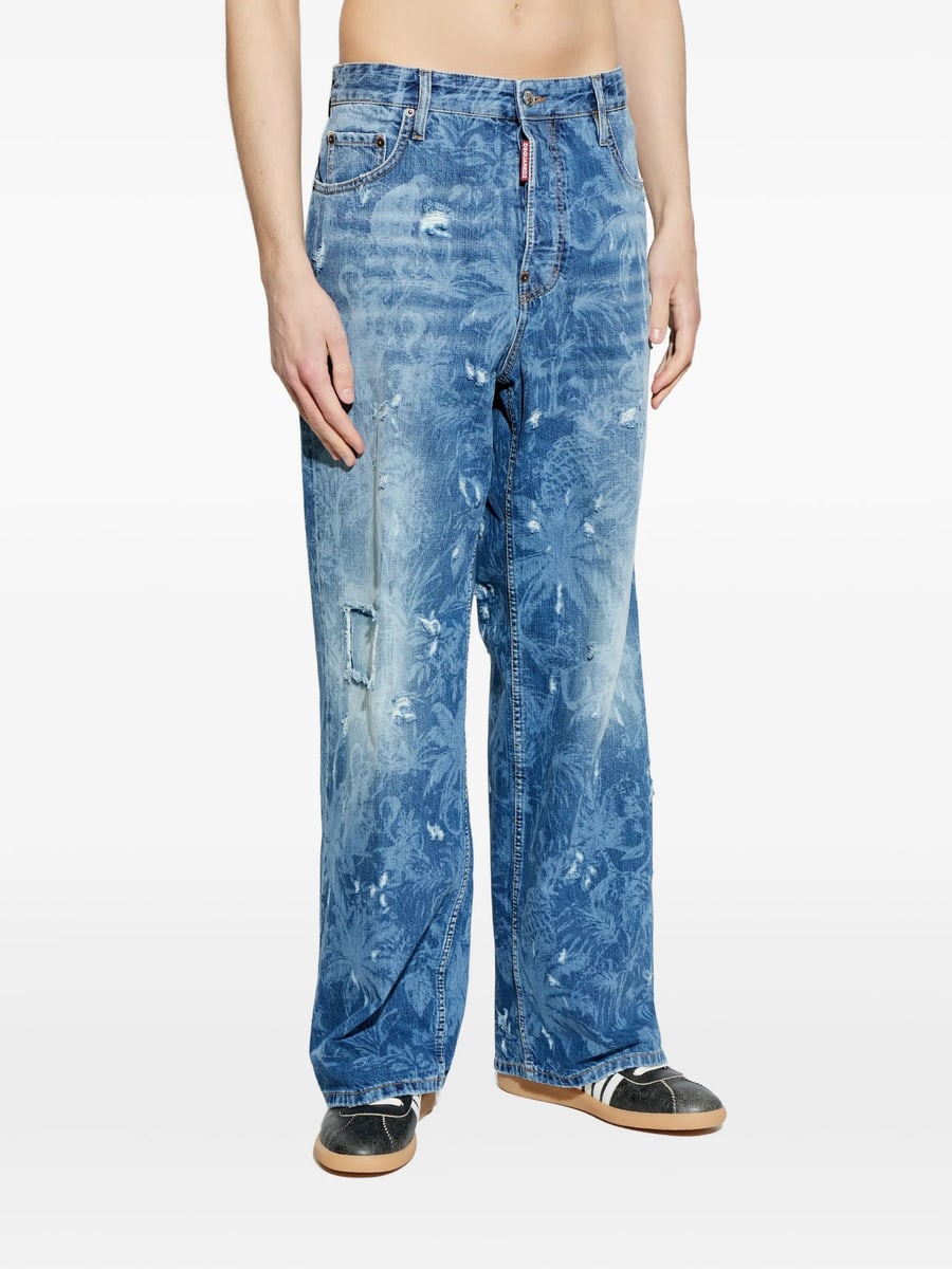 Dsquared2 Dsquared2 Ripped Palm-print Jeans, view 2