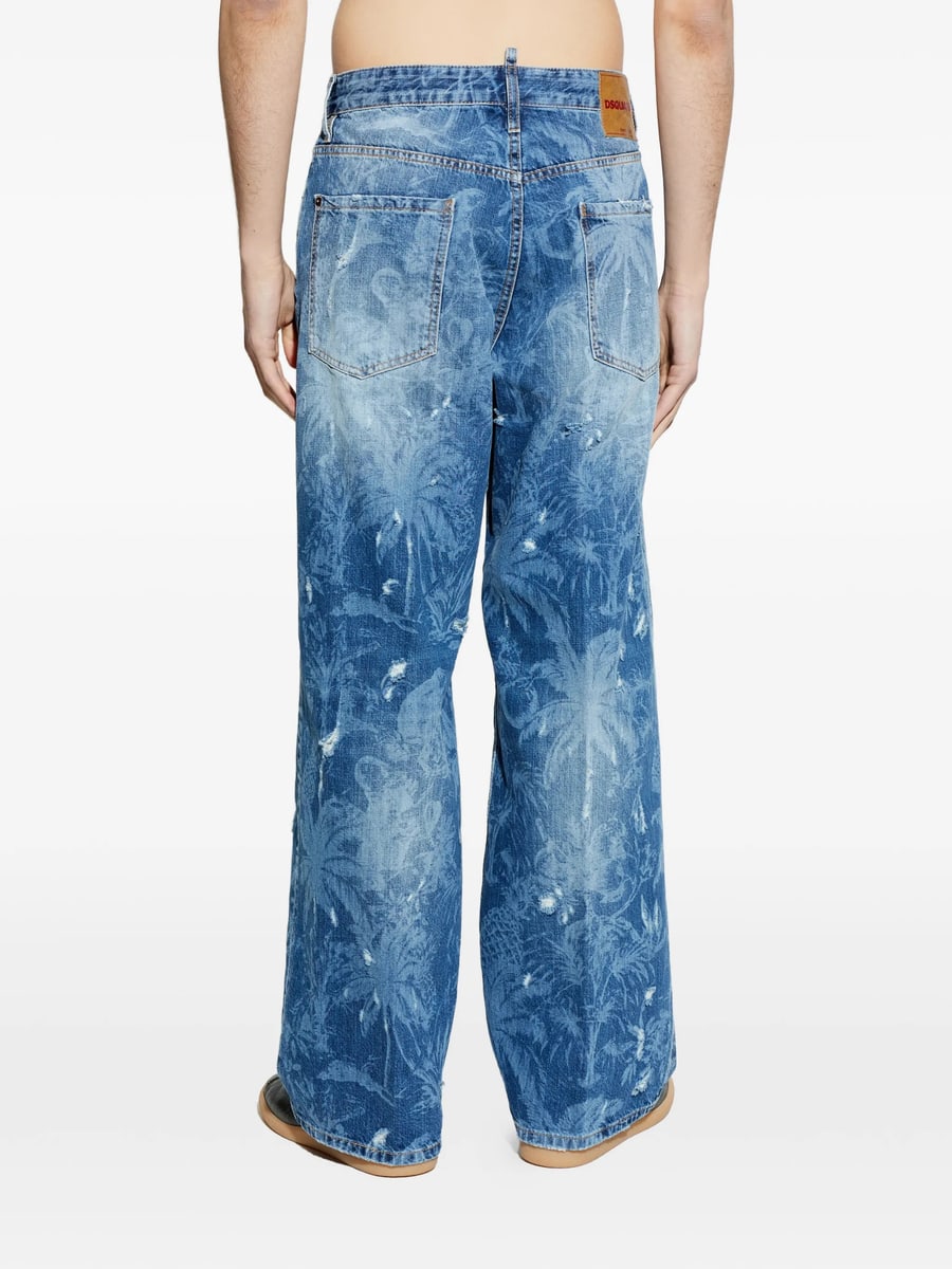 Dsquared2 Dsquared2 Ripped Palm-print Jeans, view 3