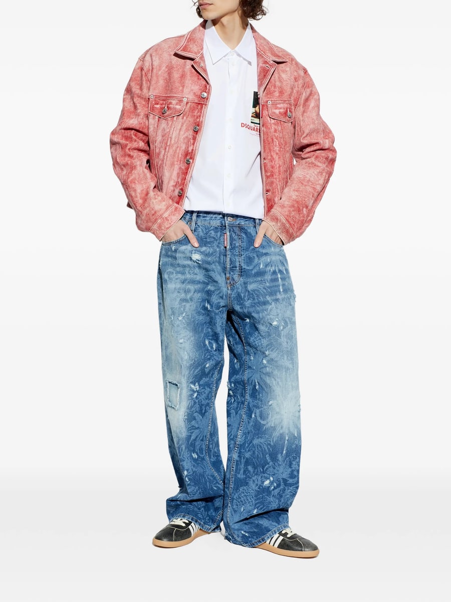 Dsquared2 Dsquared2 Ripped Palm-print Jeans, view 4
