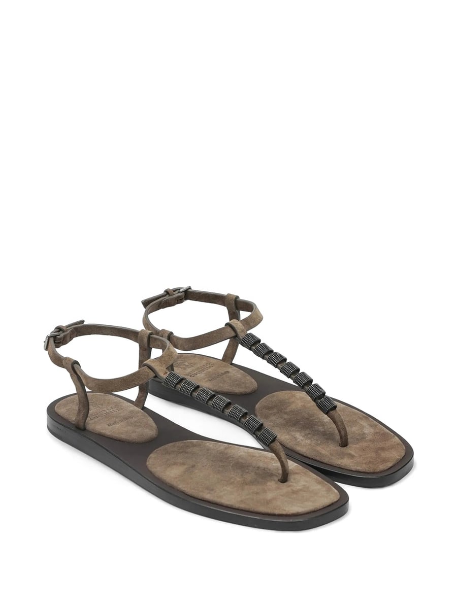 Brunello Cucinelli Brunello Cucinelli Beaded-strap Sandals, view 4