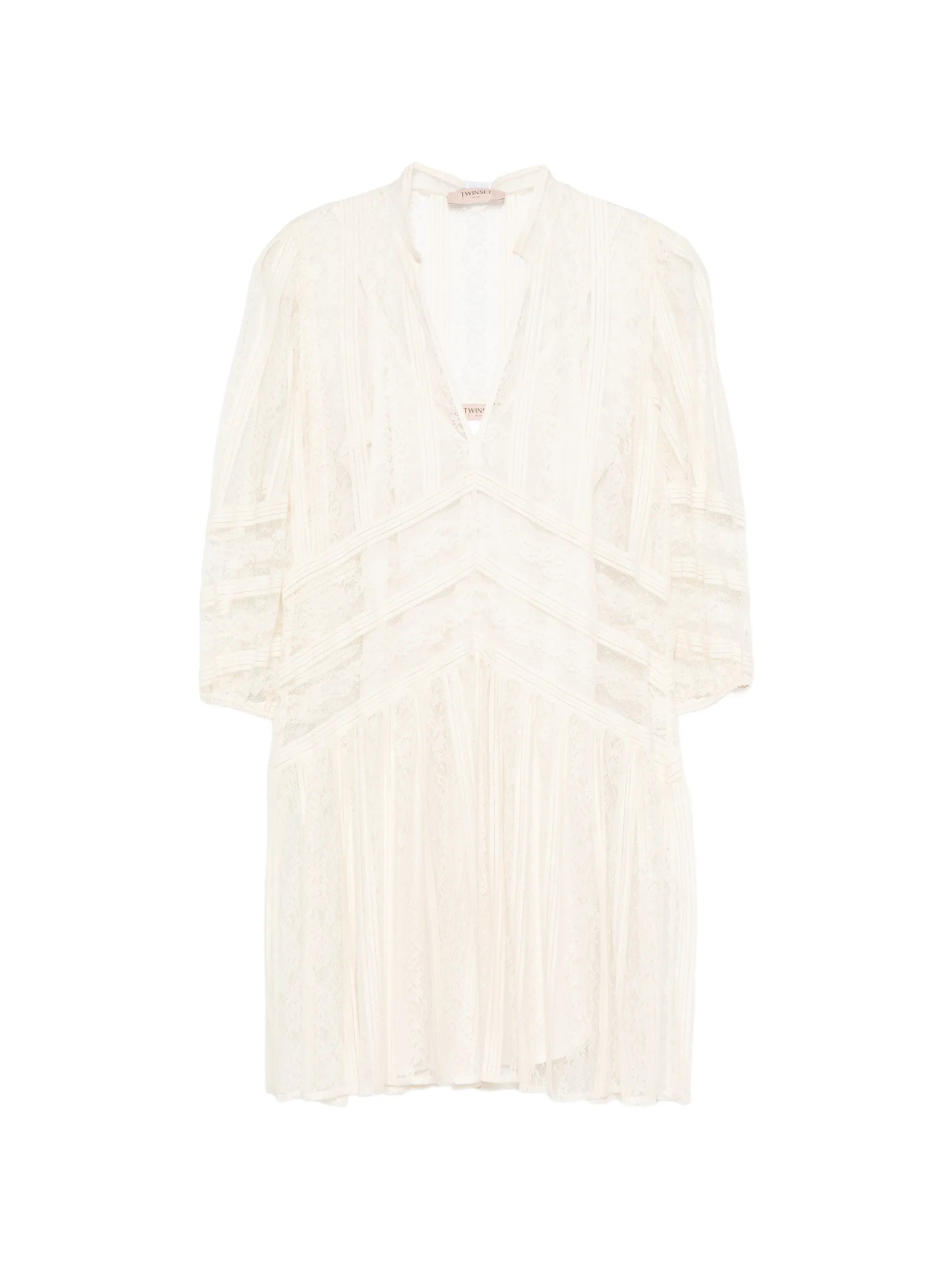Twinset Twinset Short Striped Lace Dress