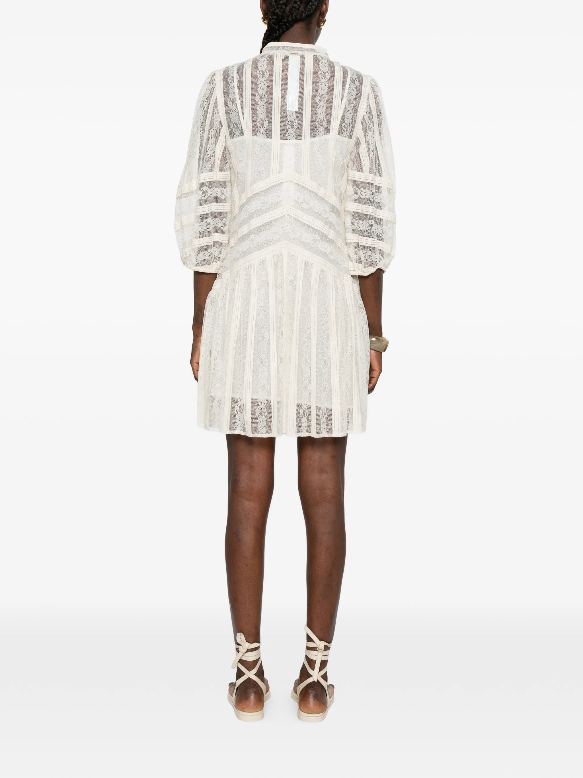 Twinset Twinset Short Striped Lace Dress, view 2