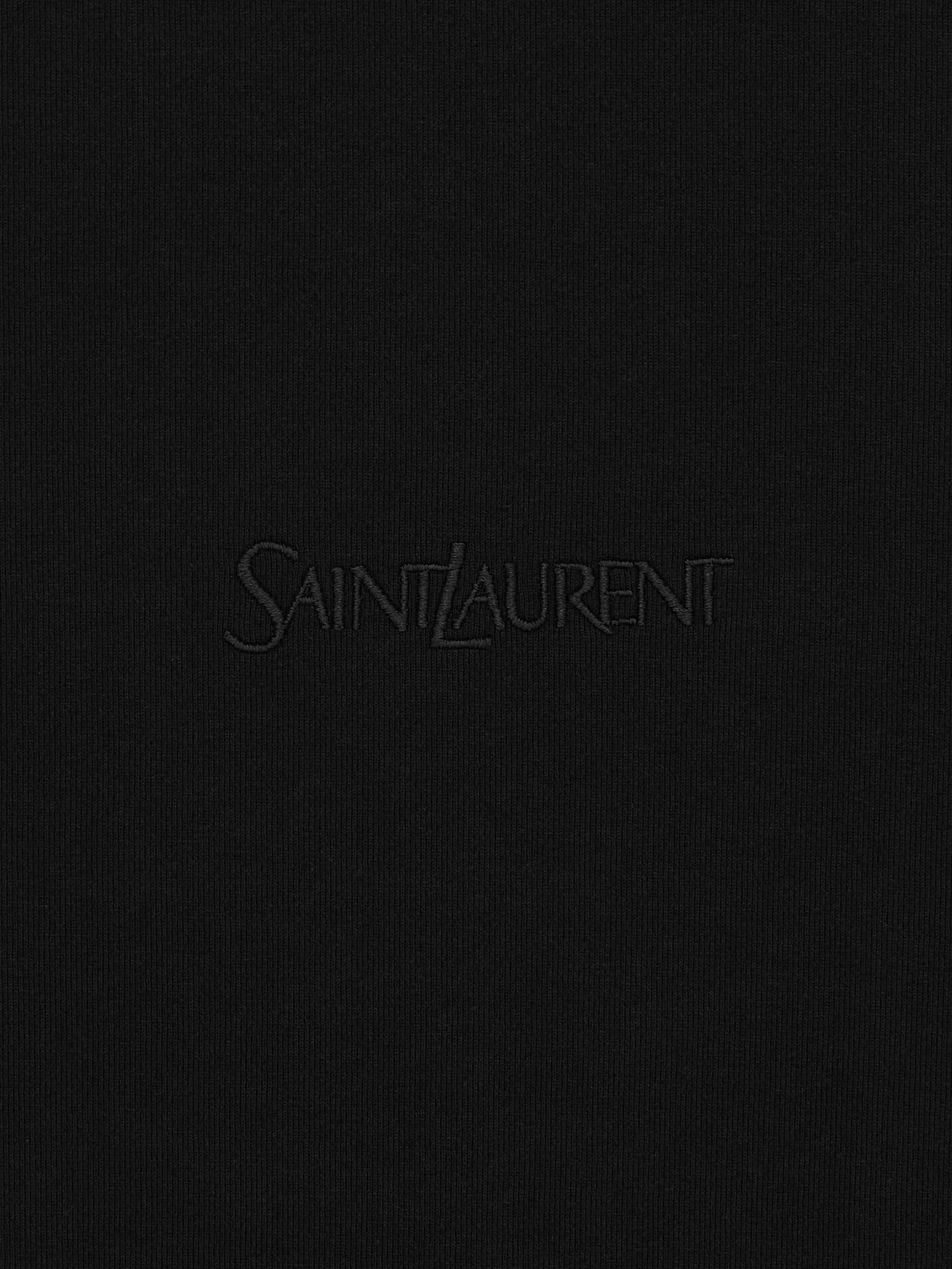 Saint Laurent Saint Laurent Logo-embroidery T-shirt, view 2
