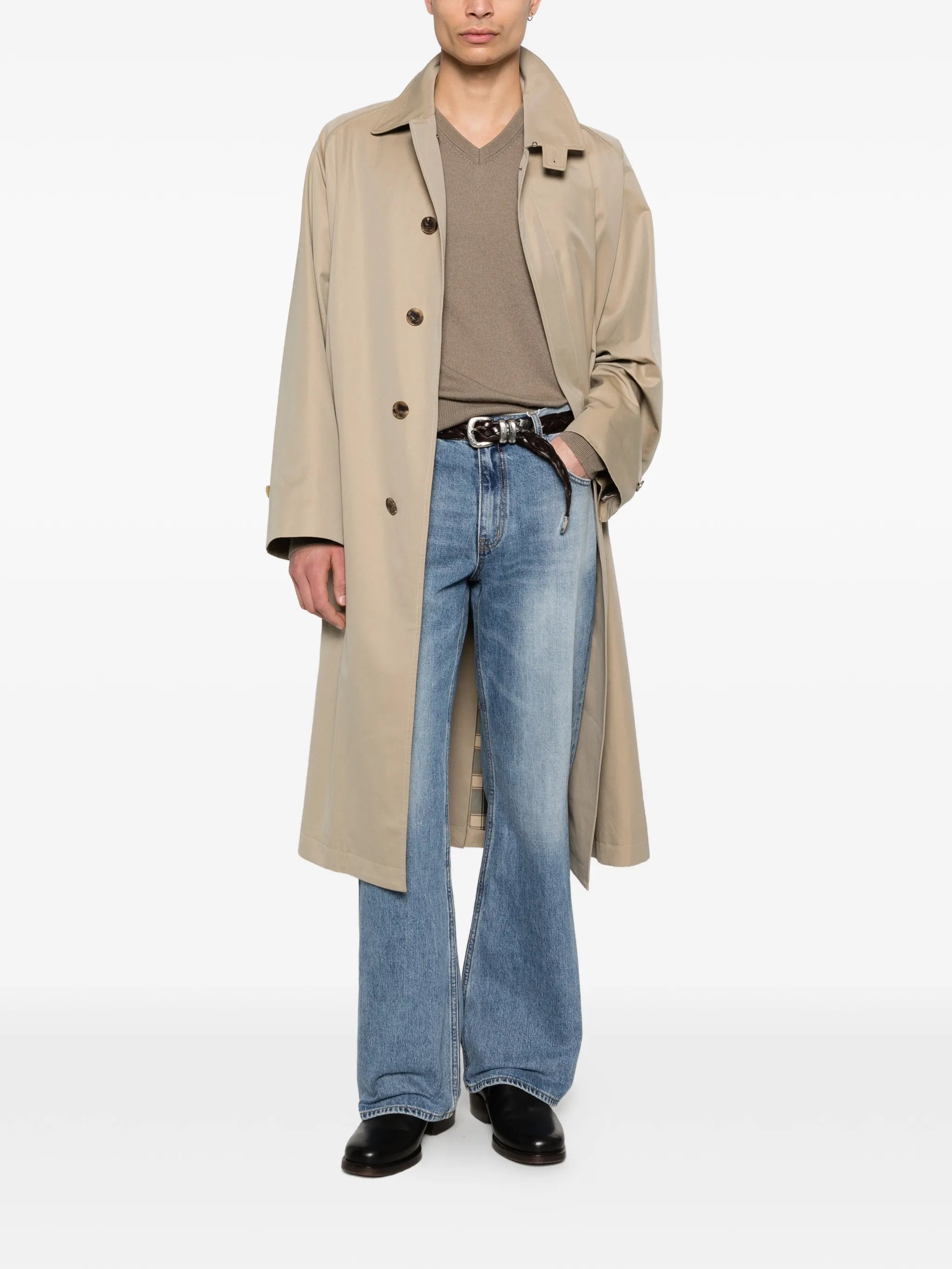 Tonywack Tonywack Cotton Faded Wide- Leg Jeans, view 2