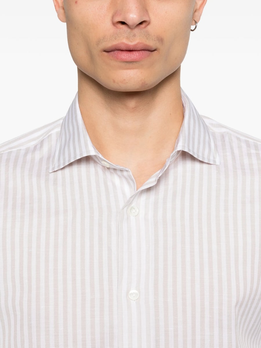 Mazzarelli Mazzarelli Striped Button Shirt, view 2