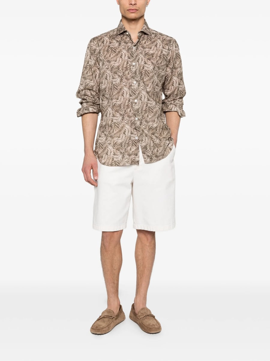 Barba Barba Leaf-print Shirt, view 3