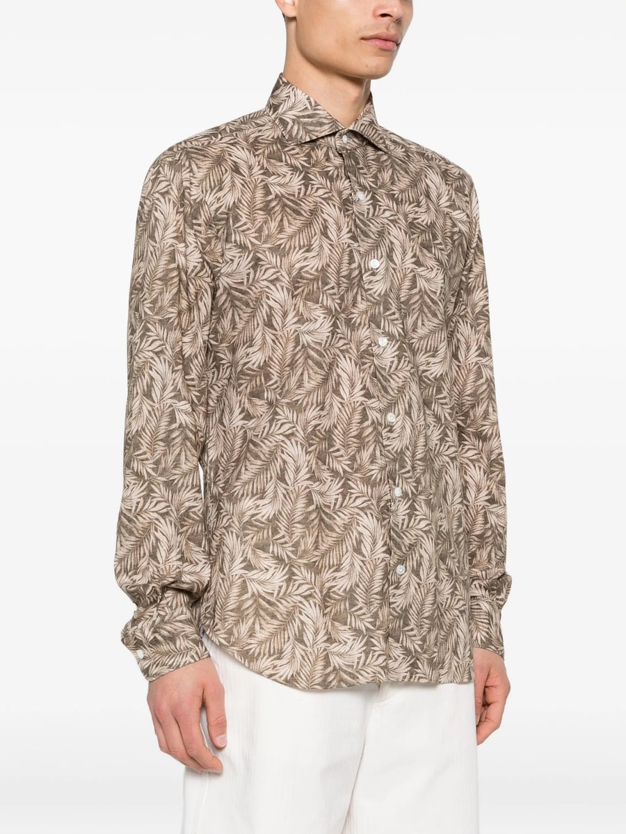 Barba Barba Leaf-print Shirt, view 4