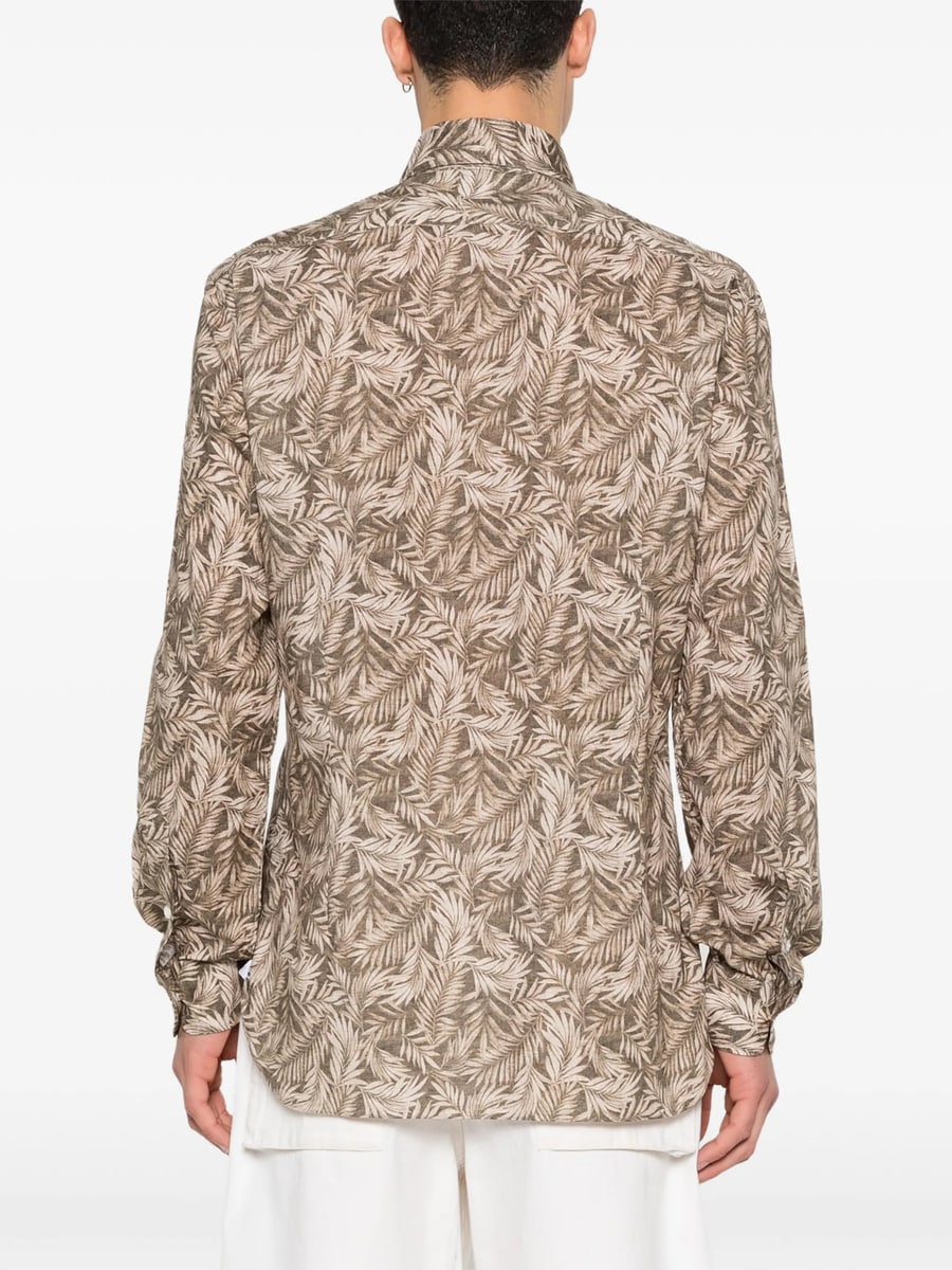 Barba Barba Leaf-print Shirt, view 5