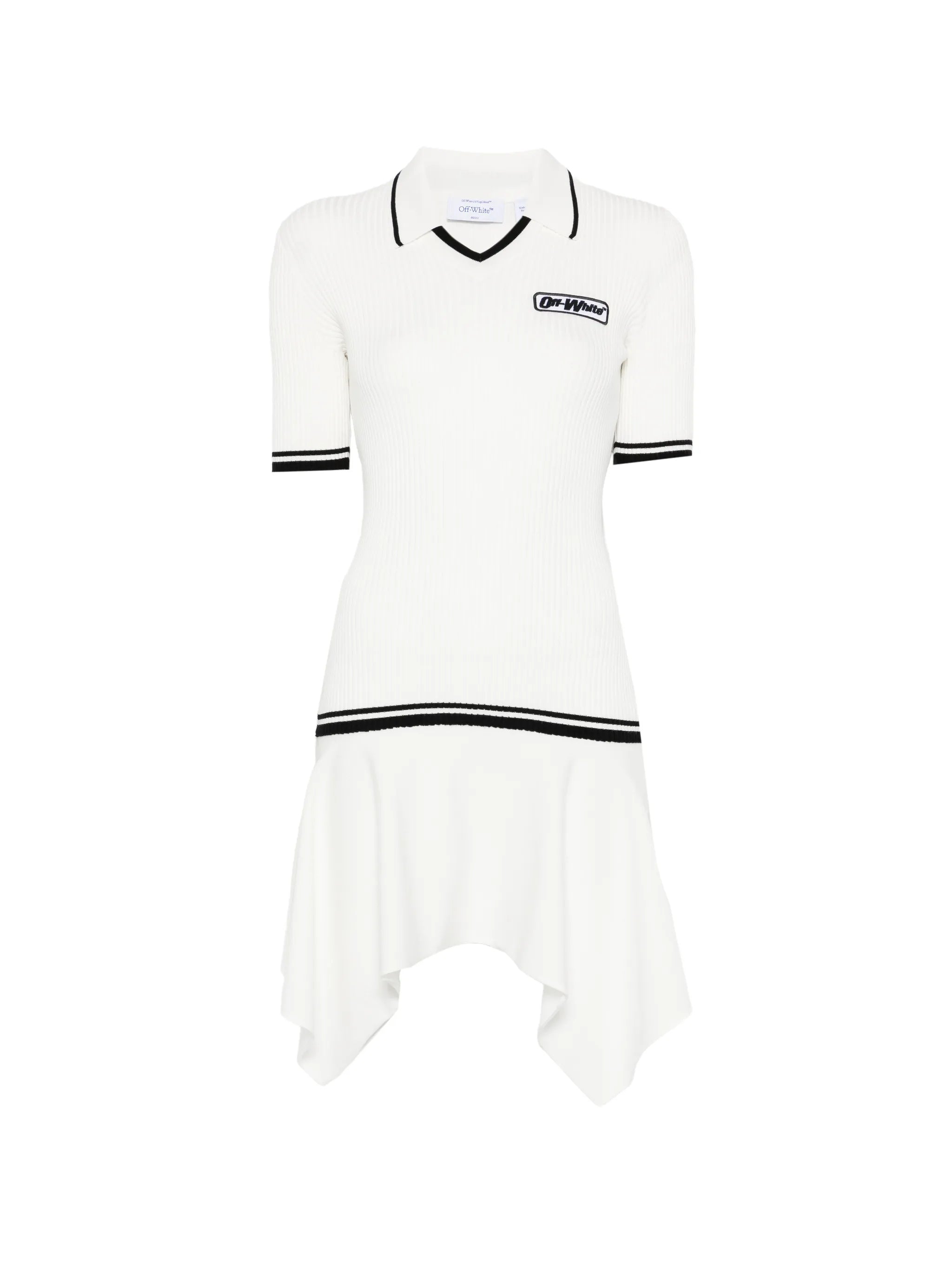 Off-White Off-white V-neck Ribbed Mini Dress