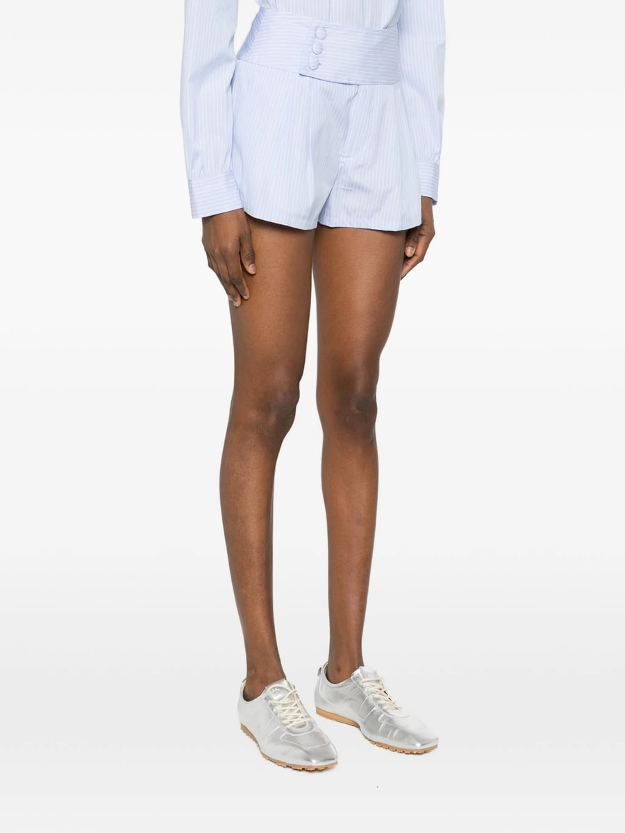 Frame Frame Button Striped Shorts, view 5