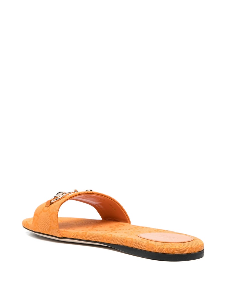 Gucci Gucci Canvas GG Horsebit Patterned Slides, view 4
