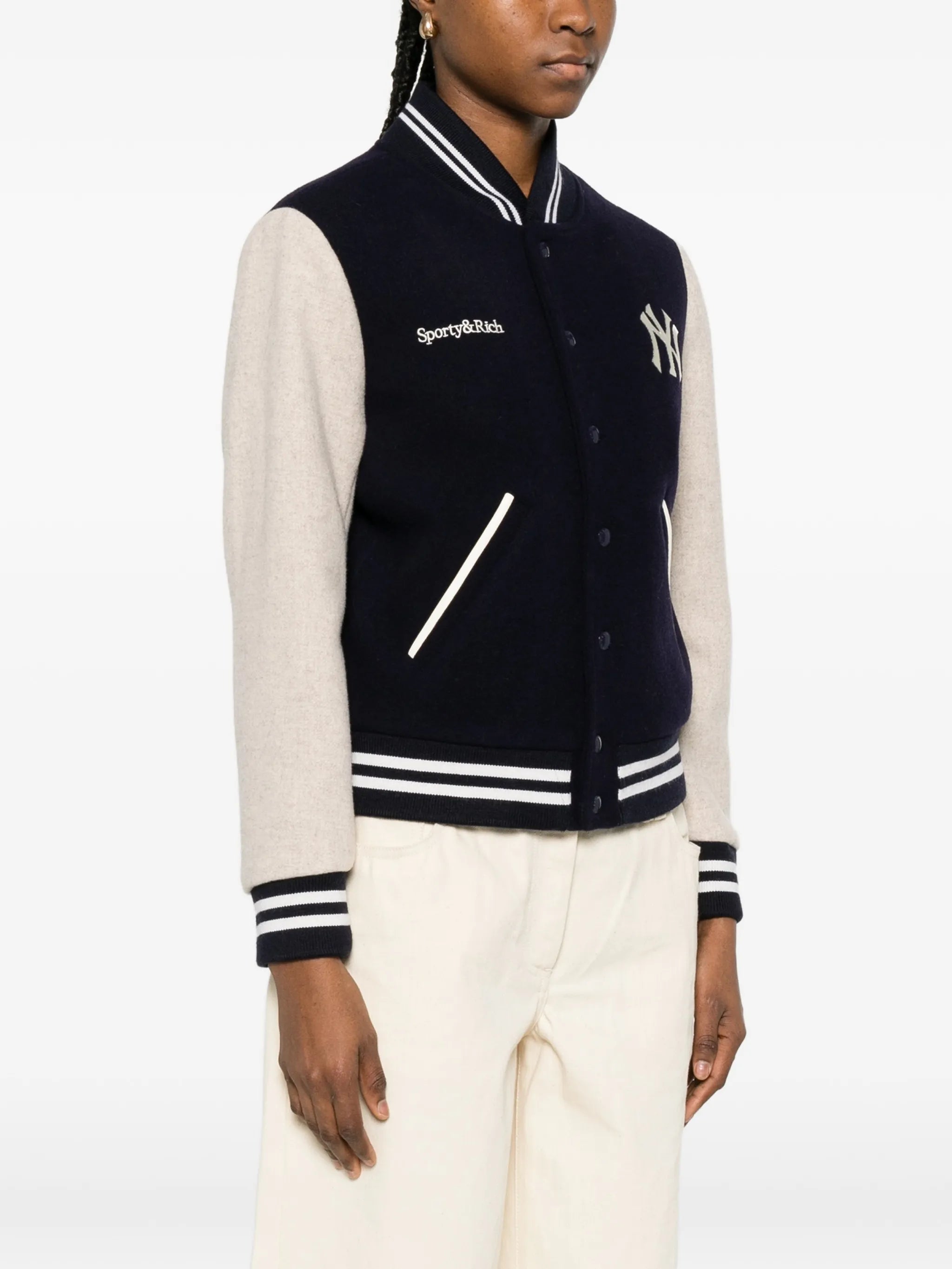 Sporty & Rich Sporty & Rich Logo Striped Jacket, view 2