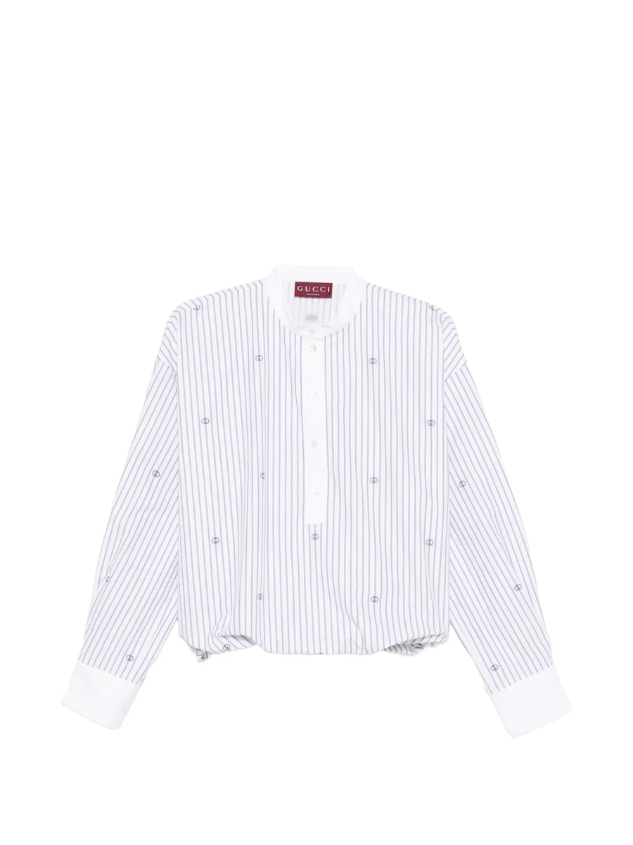 Gucci Gucci Striped Embroidery Blouse
