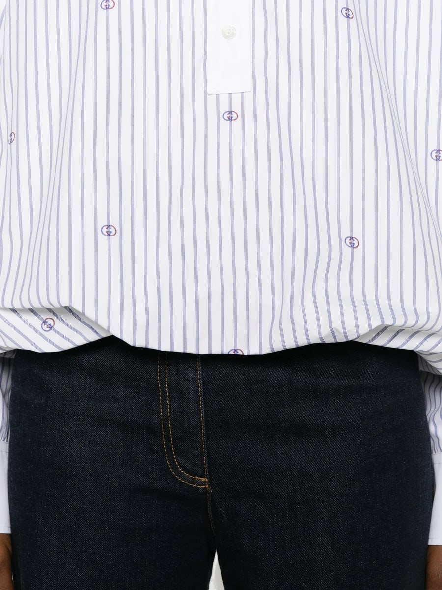 Gucci Gucci Striped Embroidery Blouse, view 2