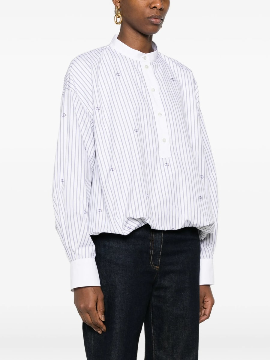 Gucci Gucci Striped Embroidery Blouse, view 3