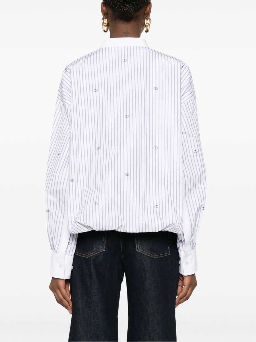 Gucci Gucci Striped Embroidery Blouse, view 5