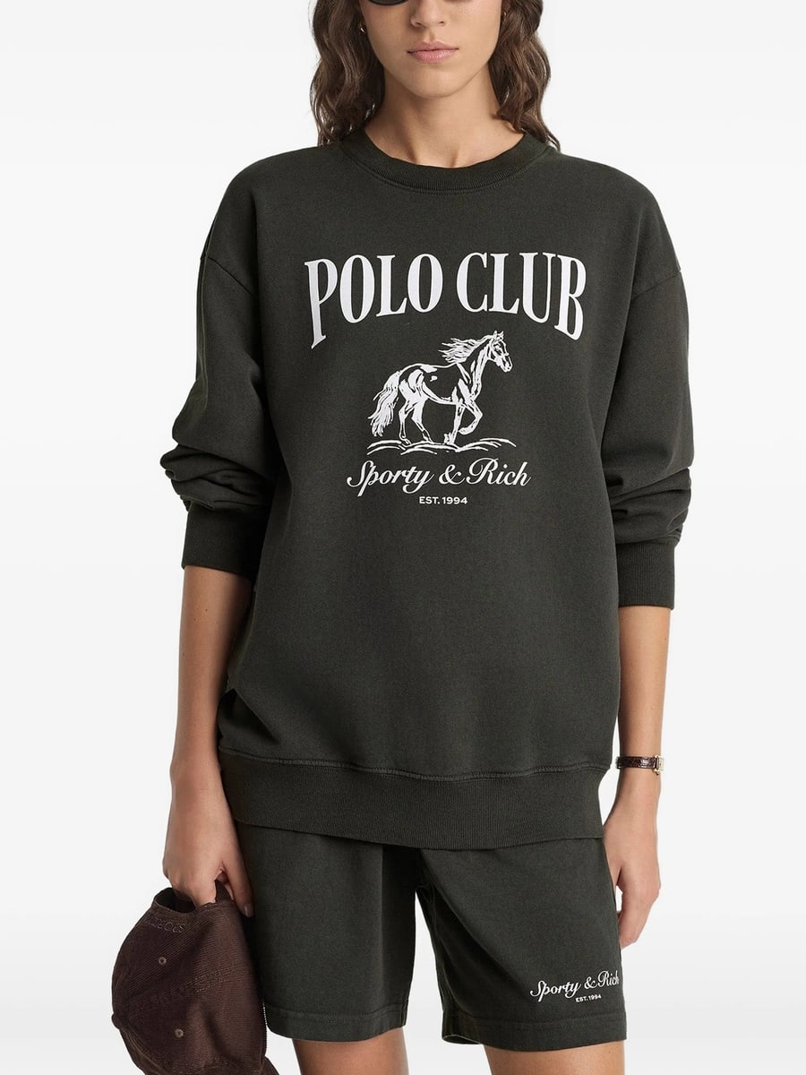 Sporty & Rich Sporty & Rich Stallion Graphic-print Sweatshirt, view 2