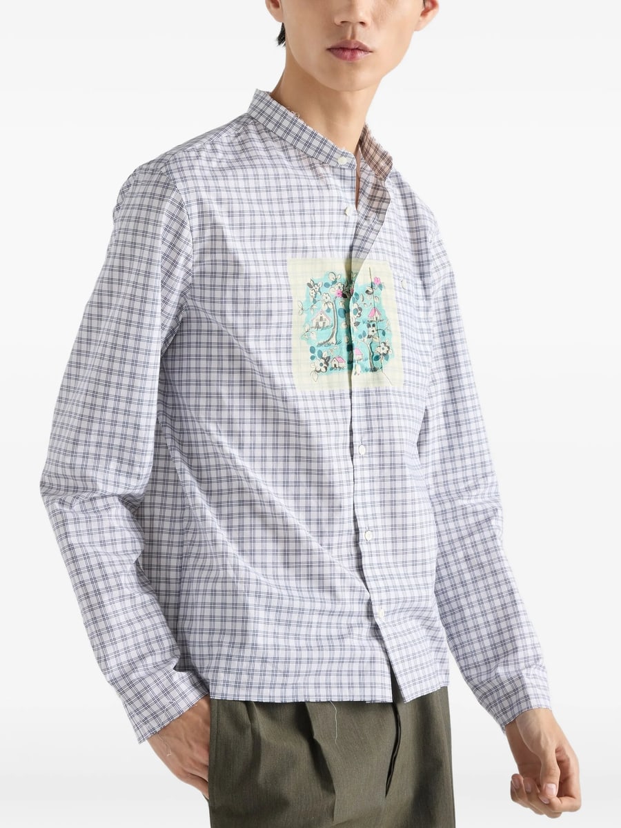 Prada Prada Check-pattern Pocket Shirt, view 5