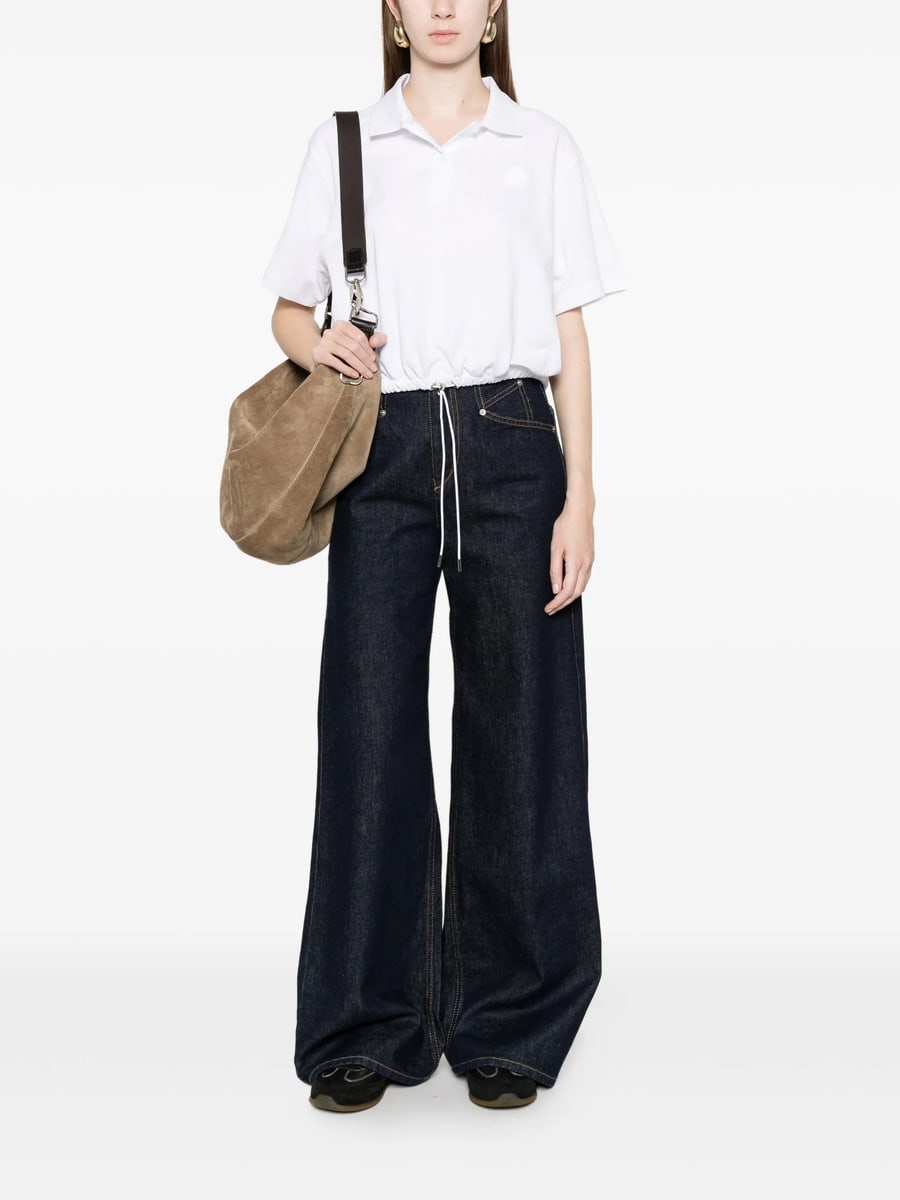 Moncler Moncler Drawstring-hem Polo Top, view 3