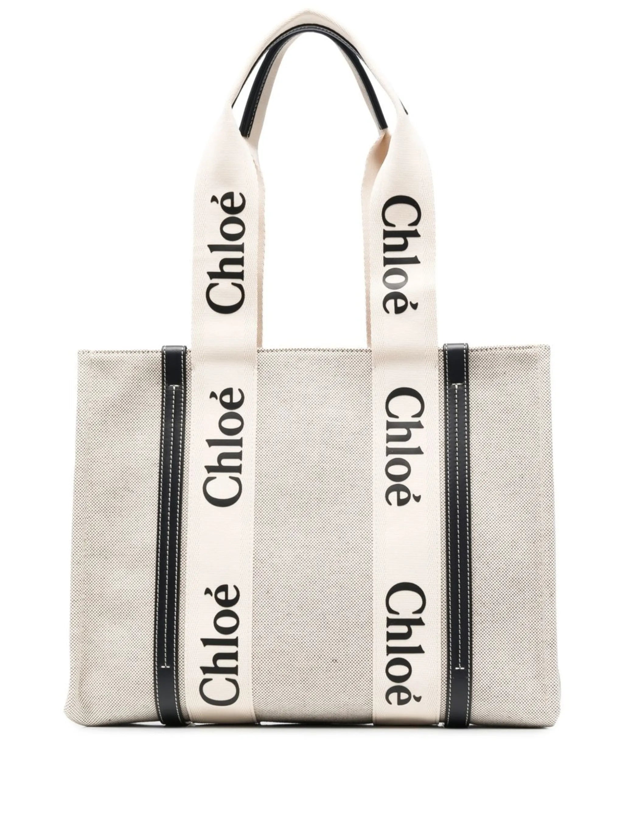Chloé Chloé Woody Logo-tape Tote Bag