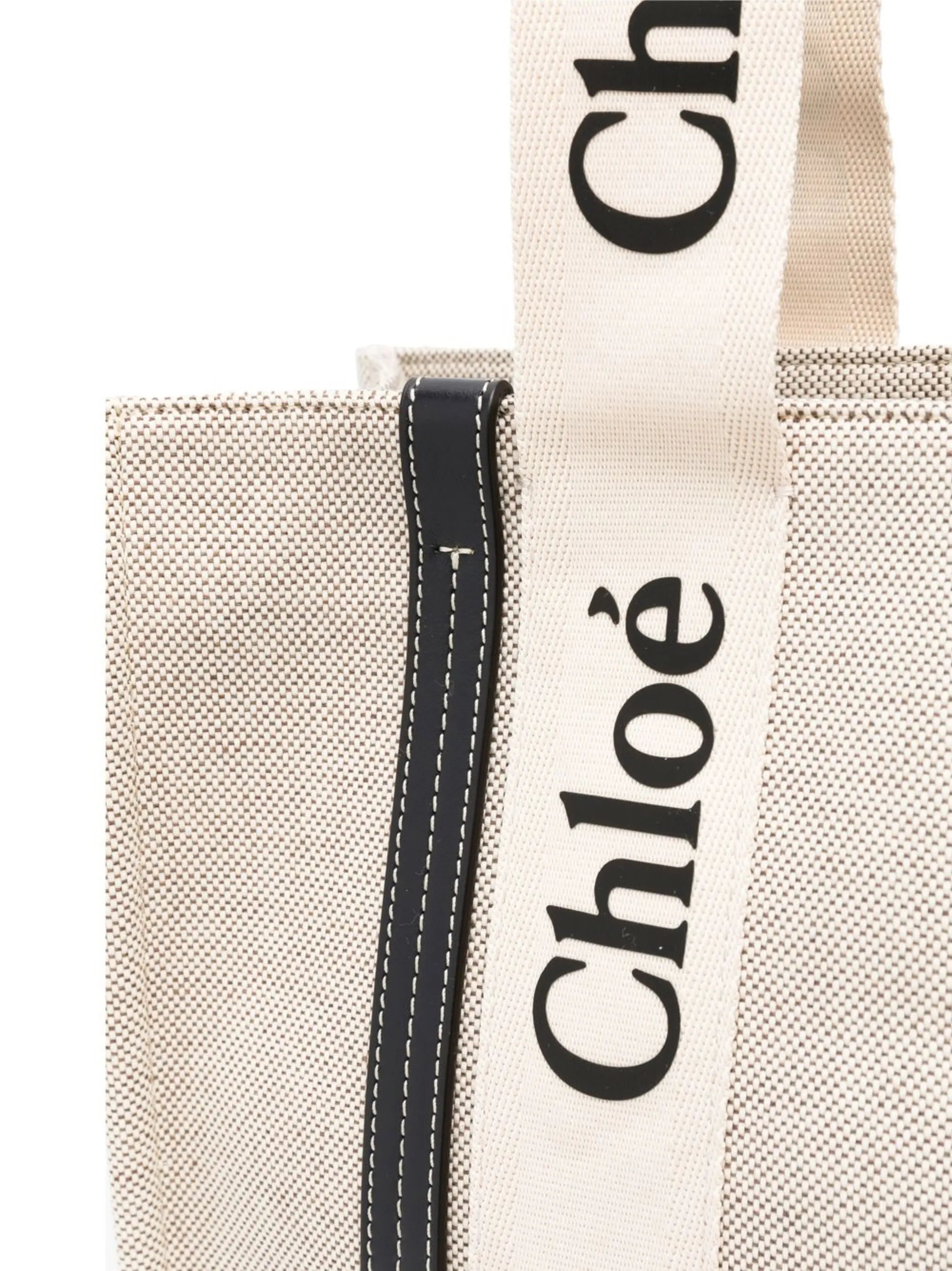 Chloé Chloé Woody Logo-tape Tote Bag, view 2