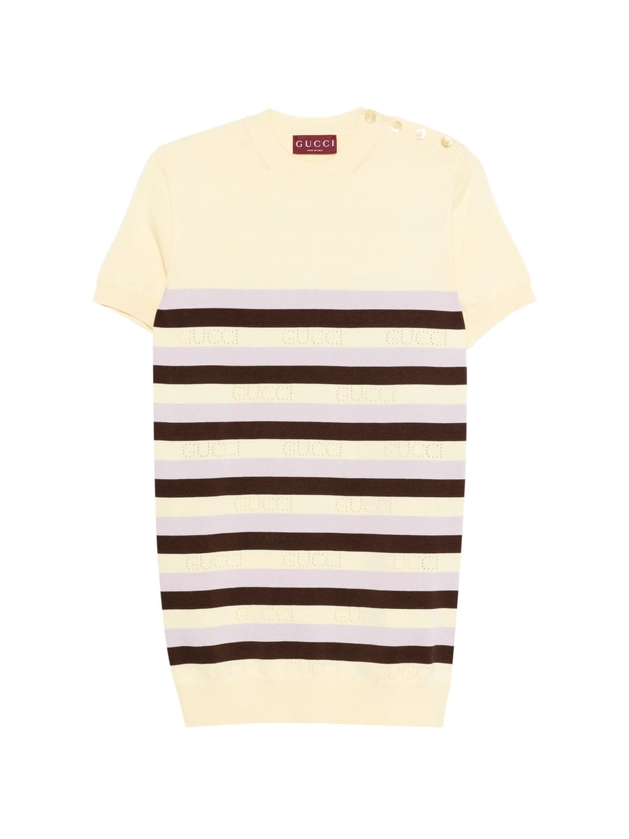 Gucci Gucci Button Striped T-shirt