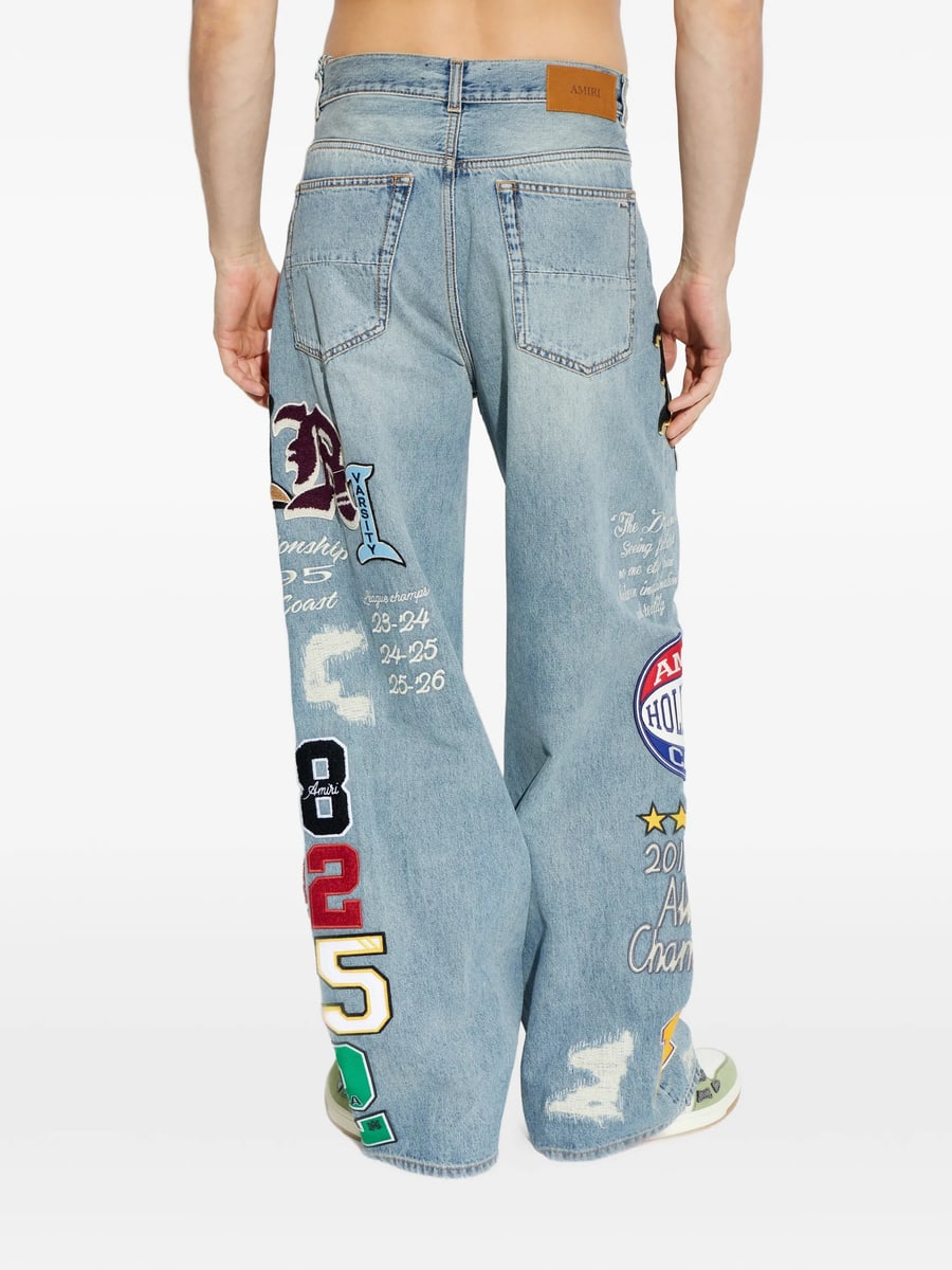 Amiri Amiri Varsity Patch Baggy Jeans, view 2