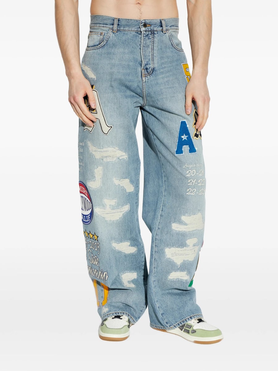 Amiri Amiri Varsity Patch Baggy Jeans, view 5