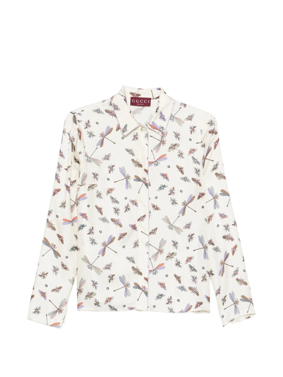 Gucci Gucci Dragonfly-print Shirt