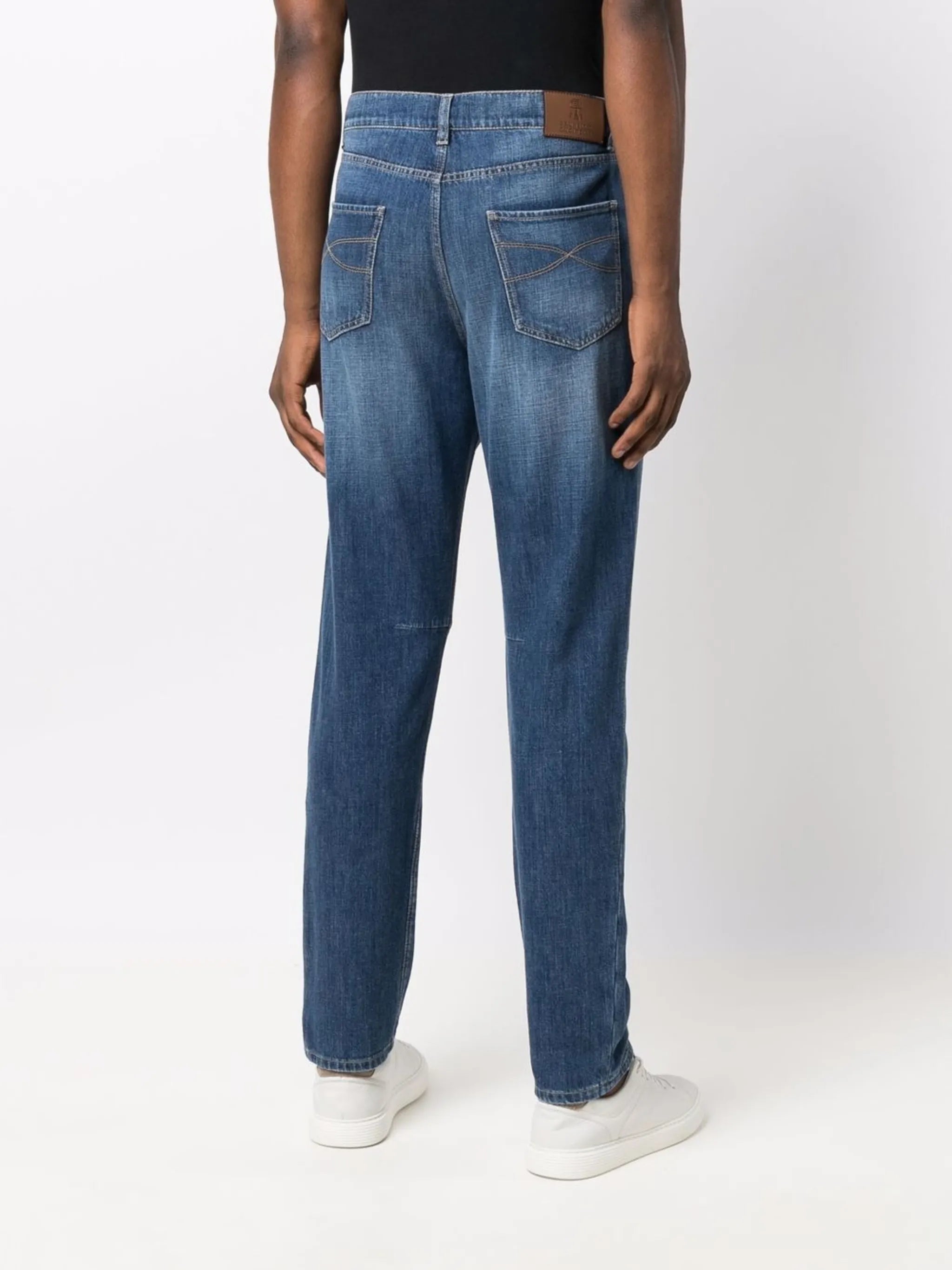Brunello Cucinelli Brunello Cucinelli Light-wash Straight-leg Jeans, view 2