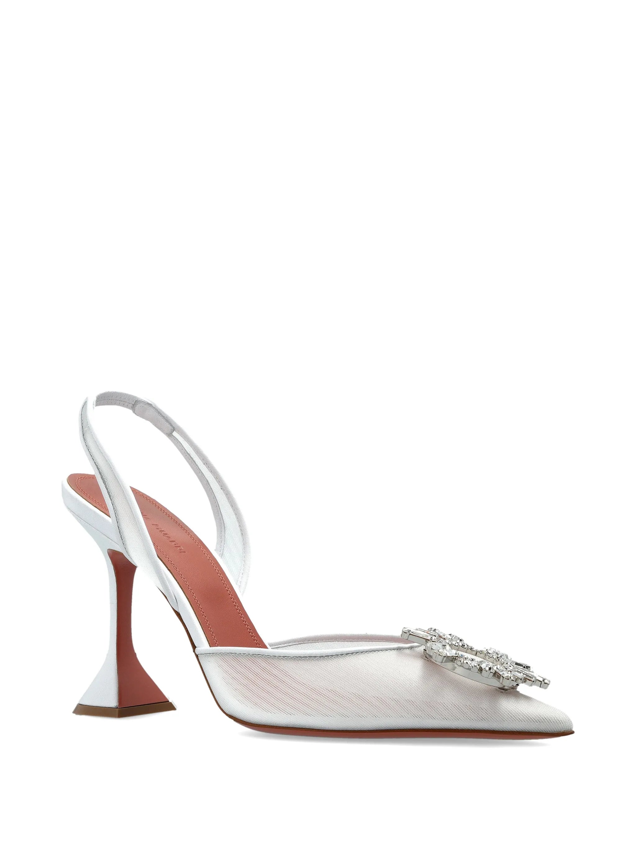 Amina Muaddi Amina Muaddi Begum Mesh Embellishment Pumps, view 2