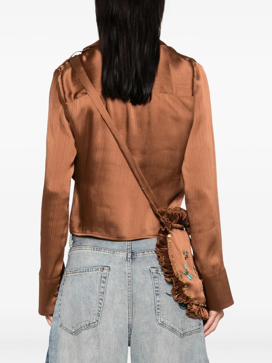 Siedres Siedres Pointed-collar Buttoned Blouse, view 4