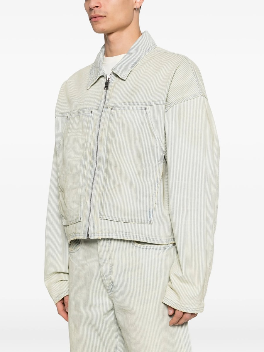Purple Brand Purple Brand Striped Zip Jacket, view 4